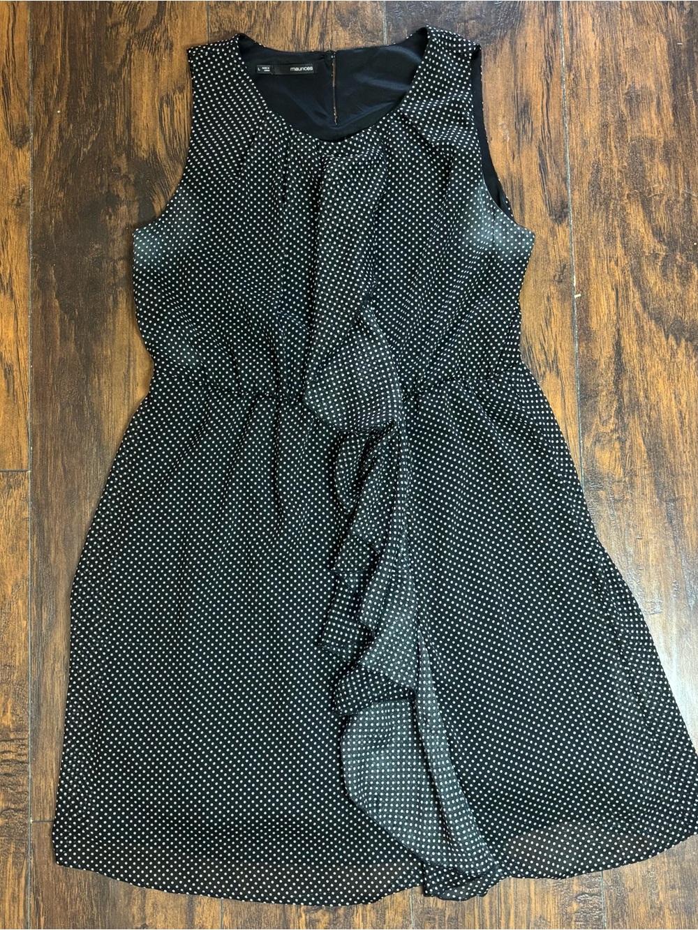 Polka Dot Ruffle women’s Dress - Black and white size large